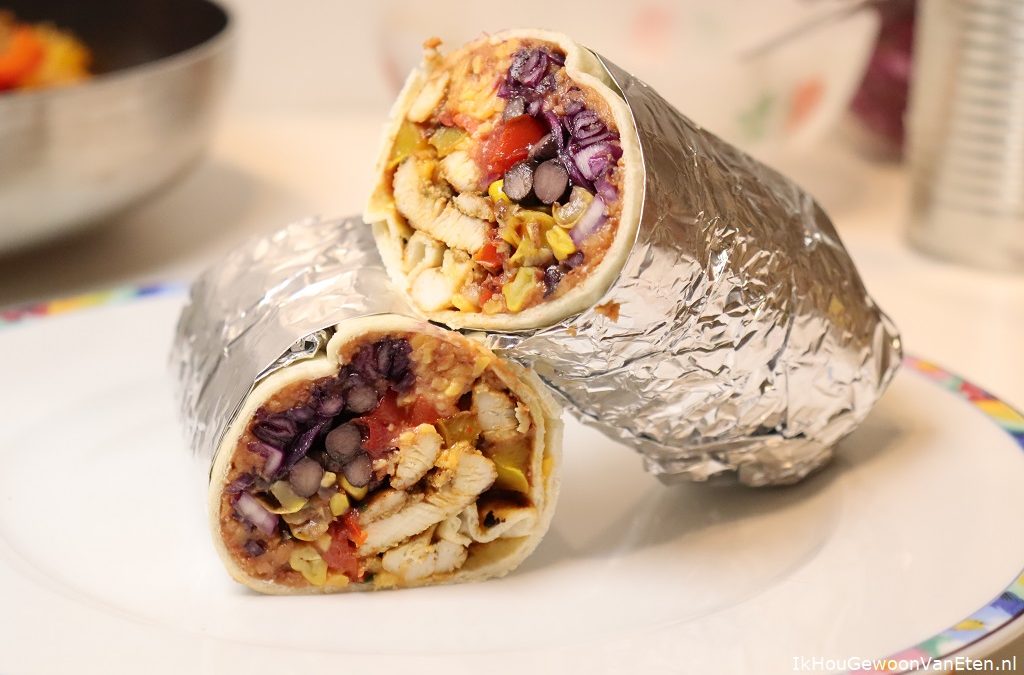 Burrito’s met Bayo bonenspread en kipfilet